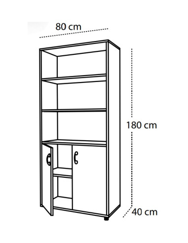 MUEBLE CON ESTANTES Y ARMARIO