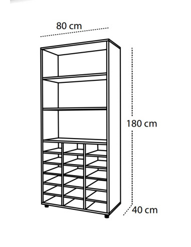 MUEBLE CASILLERO ALTO CON ESTANTES