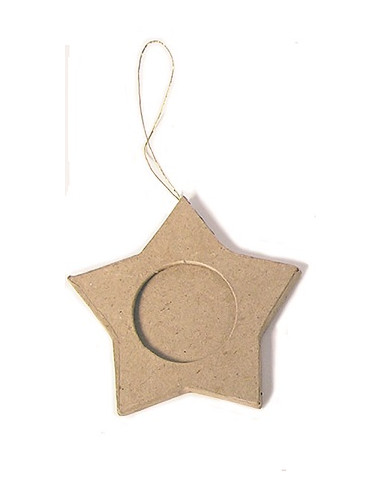 PORTAFOTOS PAPEL MACHE ESTRELLA 12 Uds