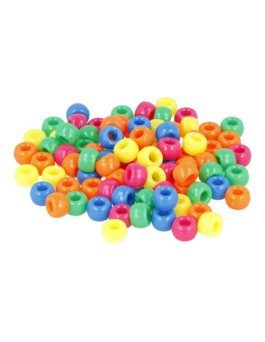 CUENTAS PLASTICO MULTICOLOR NEÓN