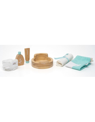 SET HIGIENE MADERA MUÑECOS MINILAND