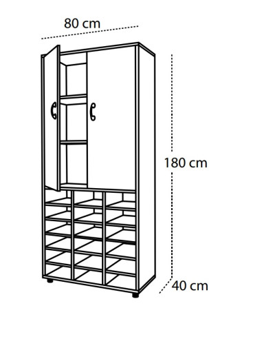 MUEBLE ALTO CON ARMARIO Y CASILLERO