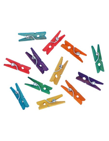 PINZAS DE MADERA COLORES 25 x 3 mm....