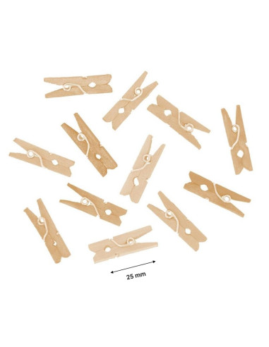 PINZAS DE MADERA 25 x 3 mm. 45 Uds.
