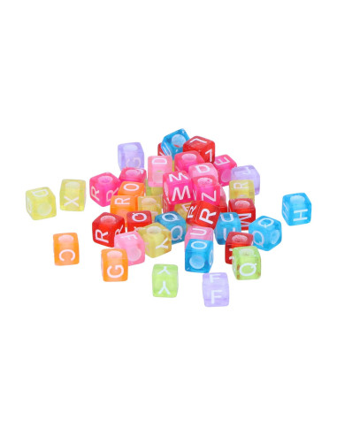 CUENTAS CUBO LETRAS COLORES PASTEL