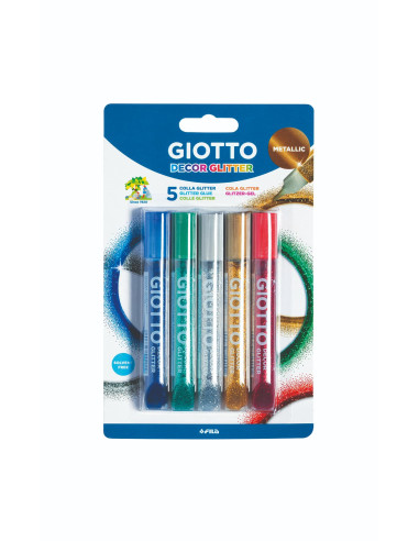 PEGAMENTO GIOTTO GLITTER METALLIC 5 uds