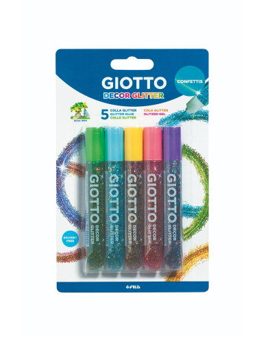PEGAMENTO GIOTTO GLITTER CONFETTIS 5 uds