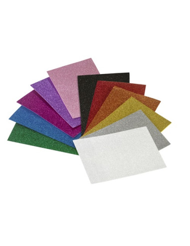 PACK 3 HOJAS GOMA EVA PURPURINA VERDE...