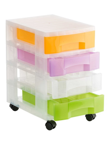 TORRE ALMACENAJE 4 CAJONES CON RUEDAS