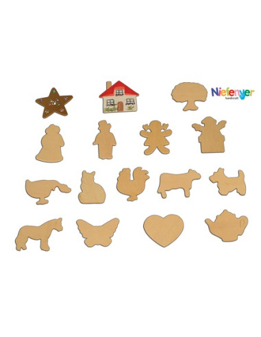 FIGURAS DE MADERA NATURAL 32 Uds.