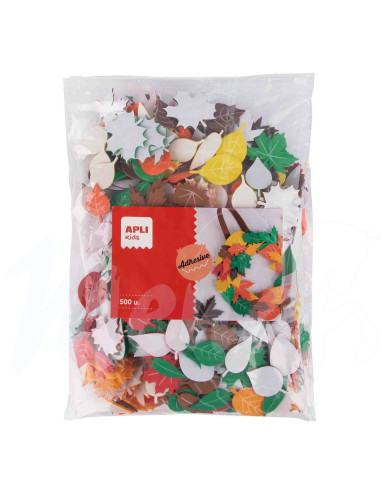 FORMAS GOMA EVA ADHESIVAS HOJAS 500 ud