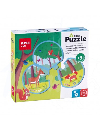 PUZZLE TRIO ANIMALES APLI 24 PIEZAS