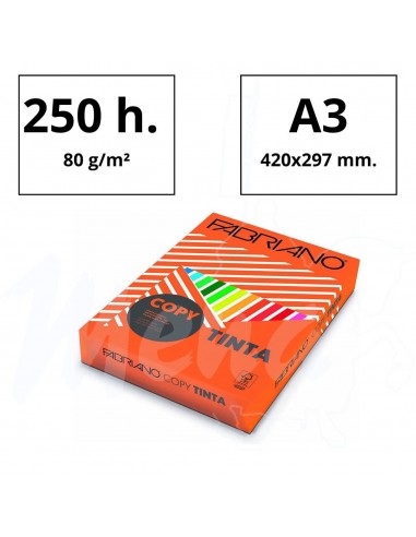 Papel A3 80 g 250 h. NARANJA