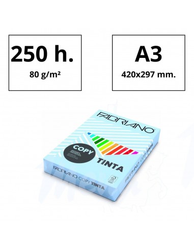 Papel A3 80 g 250 h. AZUL CELESTE