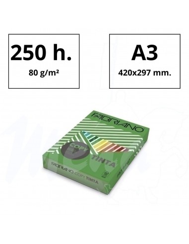 Papel A3 80 g 250 h. VERDE