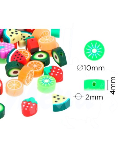 CUENTAS FRUTAS POLIMÉRICA 10 mm 50 Ud