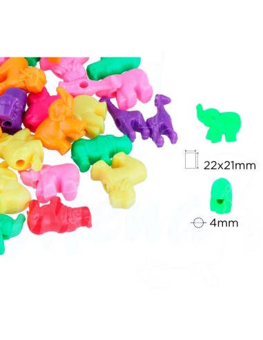 CUENTAS ANIMALES 21 mm SURTIDO 120 ud