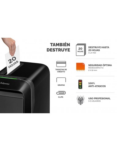 DESTRUCTORA FELLOWES LX221 NEGRA