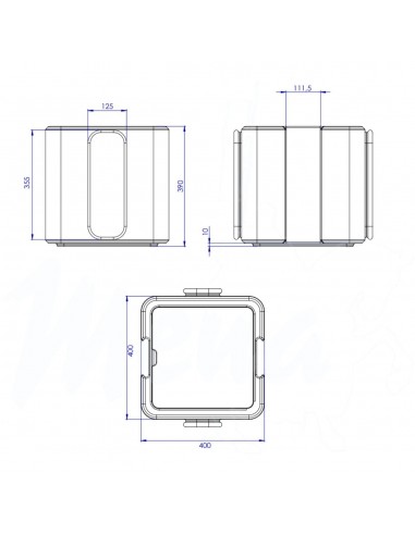 ASIENTO MODULAR PIE SLATE GRAY