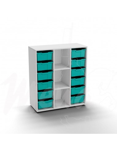 ARMARIO BLAIR CON 12 CUBETAS TURQUESAS