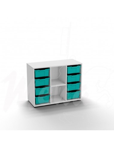 ARMARIO LUCY CON 8 CUBETAS TURQUESAS
