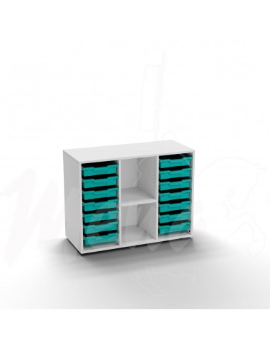 ARMARIO LUCY CON 14 CUBETAS TURQUESAS