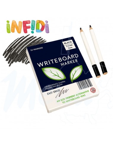 LÁPIZ PIZARRA BLANCA NEGRO 12 
uds.