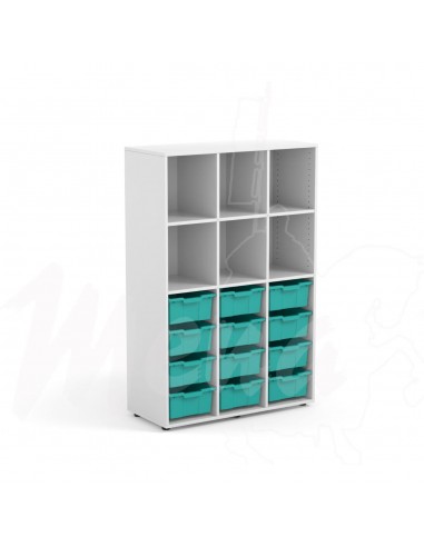 ARMARIO ALICE CON 12 CUBETAS TURQUESA