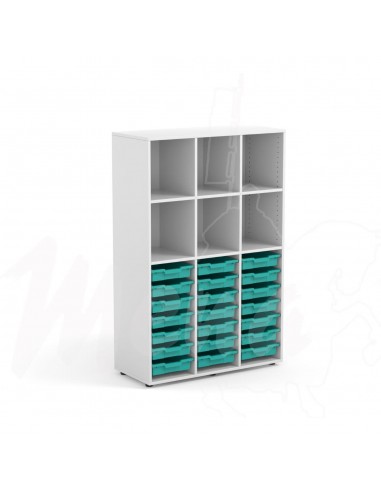 ARMARIO ALICE CON 21 CUBETAS TURQUESA