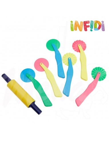 CORTADOR Y RODILLO DE PLÁSTILINA 7 pcs