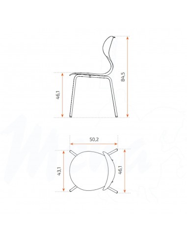 SILLA MIA CANTILEVER TALLA 6 AZUL...