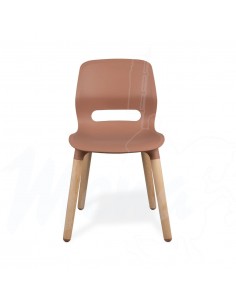 SILLA JUN WOOD LIGHT TERRACOTA