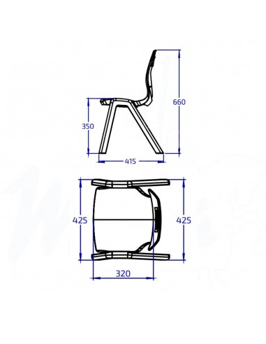 SILLA INA TALLA 3 AZUL CELESTE