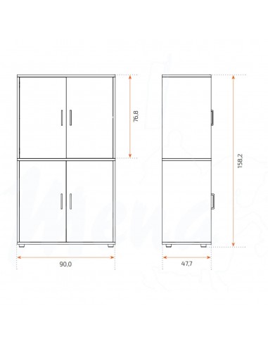 ARMARIO INGE BLANCO PUERTAS ROBLE