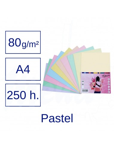 PAPEL A4 80 g PASTEL 250 hojas