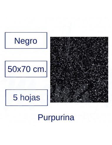 GOMA EVA PURPURINA 50x70 cm NEGRA 5...