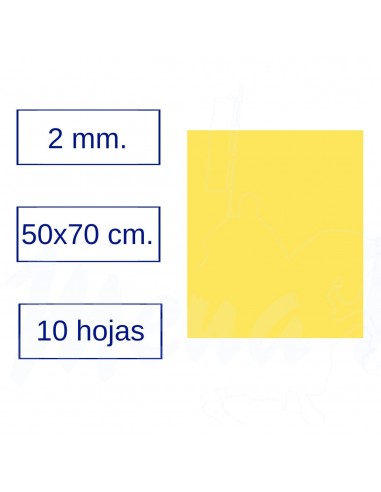 GOMA EVA 50x70 cm AMARILLA 10 hojas