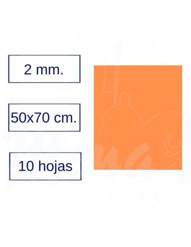 GOMA EVA 50x70 cm NARANJA 10 hojas
