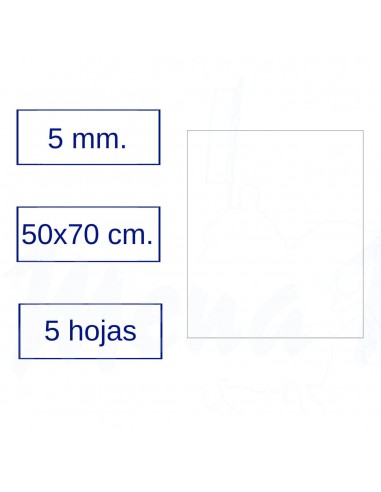 GOMA EVA 50x70 cm BLANCA 5 hojas 5 mm