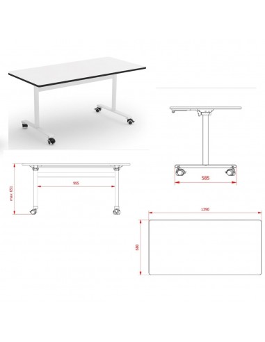 MESA MINIFLOOP 140x70 cm. TALLA 2