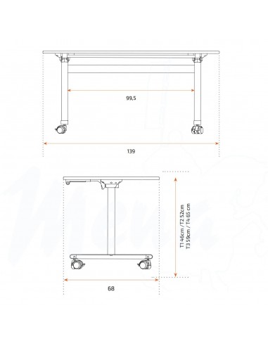MESA MINIFLOOP 140x70 cm. TALLA 4