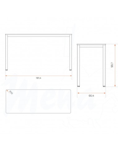 MESA SPACE PLUS 120 x 65 cm BLANCO...