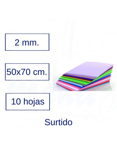 GOMA EVA 50x70 cm SURTIDOS 10 hojas