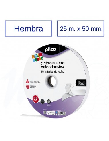 VELCRO ADHESIVA HEMBRA BLANCO 25 m.x...