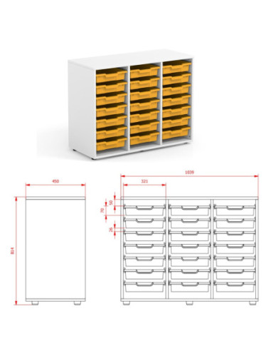 ARMARIO GRACE CON 21 CUBETAS OCRE